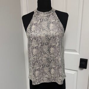 She + Sky Black and White Snake Print Blouse